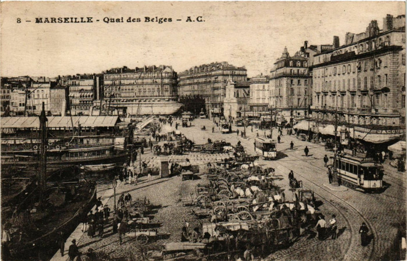 Carte postale ancienne Marseille - Quai des Belges à Marseille