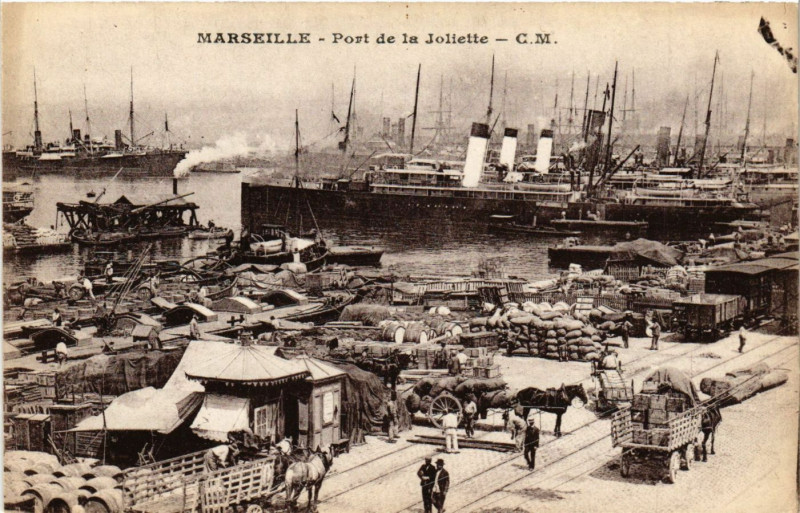Carte postale ancienne Marseille - Pont de la Joliette à Marseille