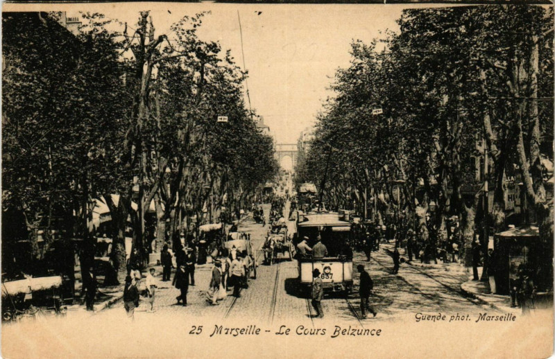 Carte postale ancienne Marseille - Le Cours Belzunce à Marseille