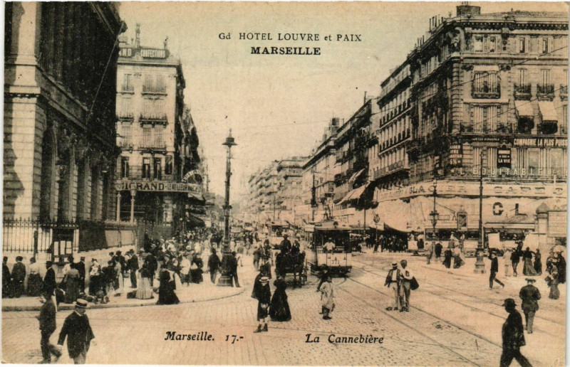 Carte postale ancienne Marseille - La Cannebiere à Marseille