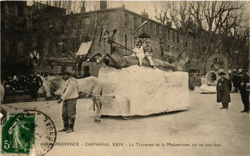 Carte postale ancienne Aix-en-Provence - Carnaval Xxiv - La Traversee de la Mediterranee s à Aix-en-Provence