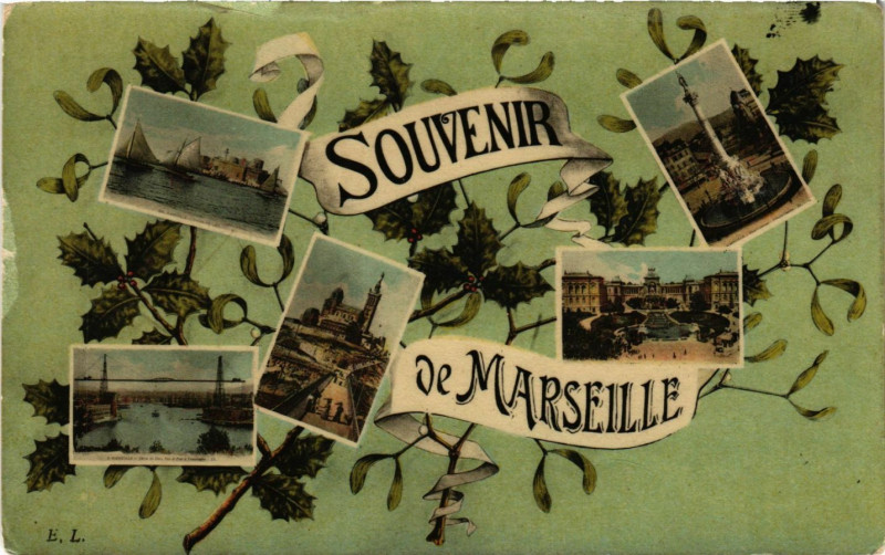 Carte postale ancienne Marseille - Souvenir à Marseille