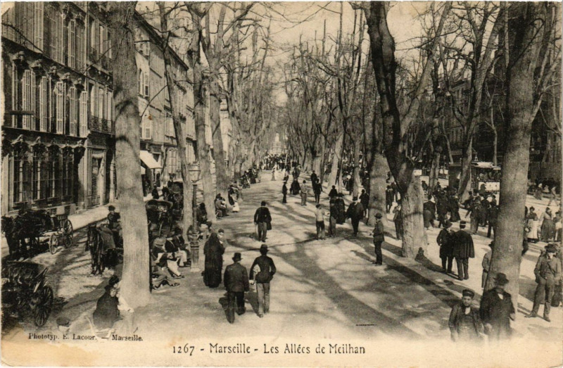 Carte postale ancienne Marseille - Les Allees de Meilhan à Marseille