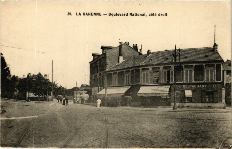 Carte postale ancienne La Garenne Boulevard National