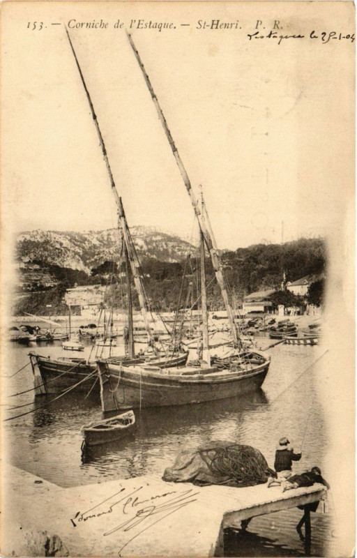 Carte postale ancienne Corniche de l'Estaque - Saint-Henri