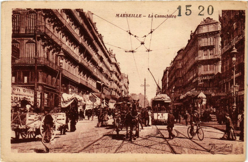 Carte postale ancienne Marseille - La Cannabiere à Marseille