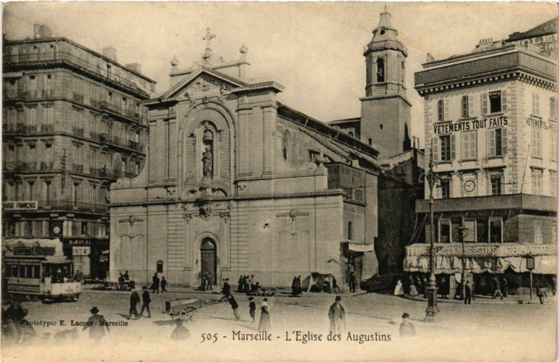Carte postale ancienne Marseille - L'Eglise des Augustins à Marseille