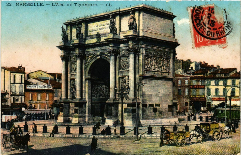 Carte postale ancienne Marseille - L'Arc de Triomphe à Marseille