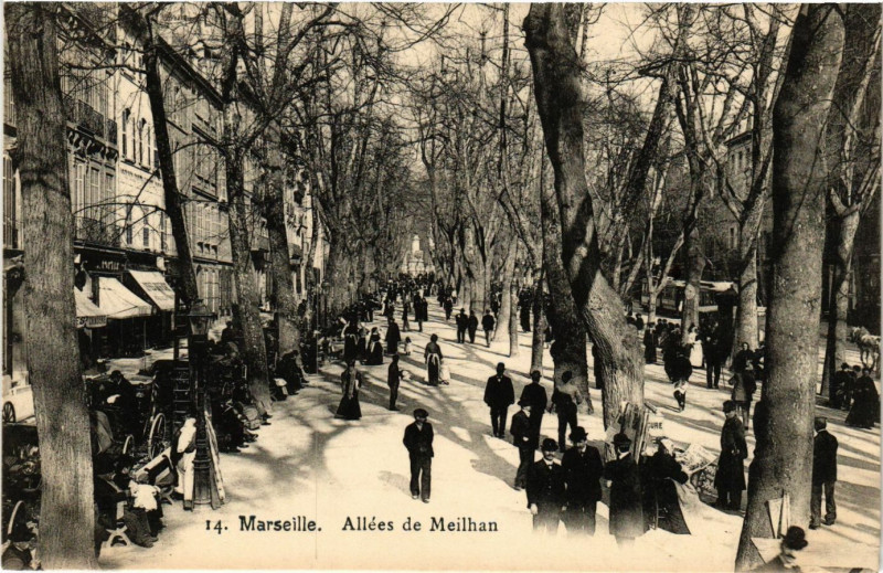 Carte postale ancienne Marseille - Allees de Meilhan à Marseille