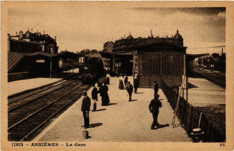 Carte postale ancienne Asnieres - La Gare