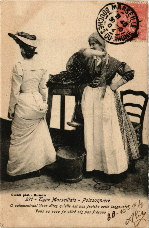 Carte postale ancienne Type Marseillais - Poissonniere