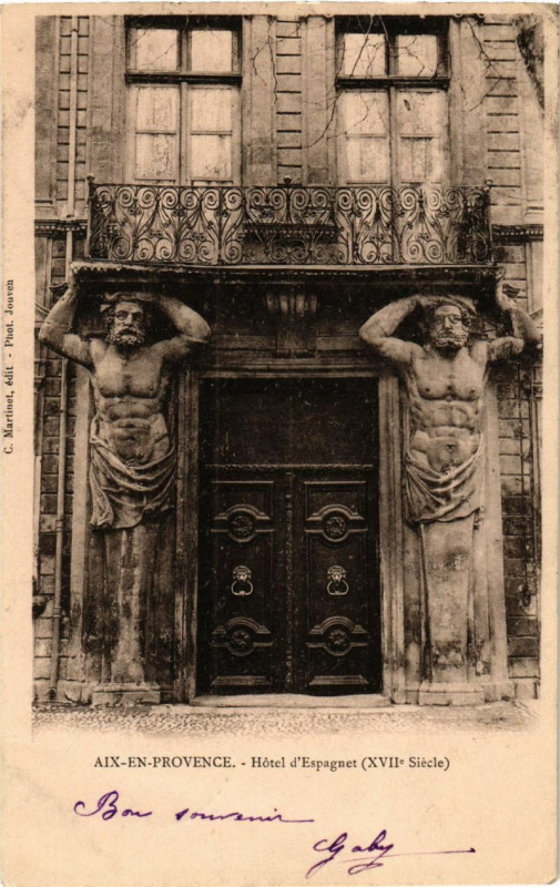 Carte postale ancienne Aix-en-Provence - Hotel d'Espagnet à Aix-en-Provence