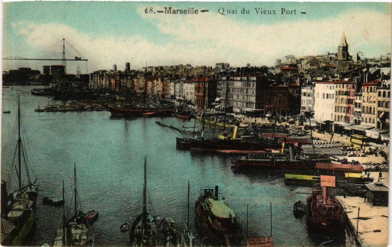 Carte postale ancienne Marseille - Quai du Vieux Port à Marseille