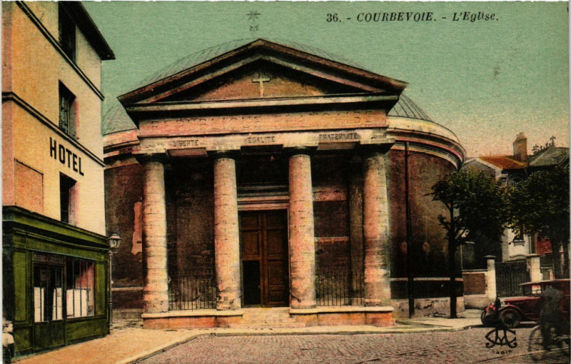 Carte postale ancienne Courbevoie - L'Eglise à Courbevoie