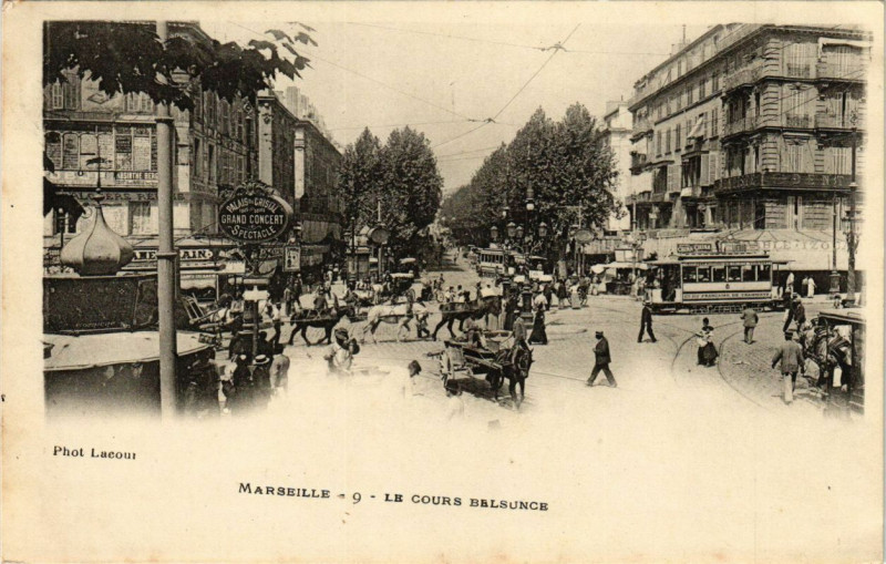 Carte postale ancienne Marseille - Le Cours Belsunce à Marseille