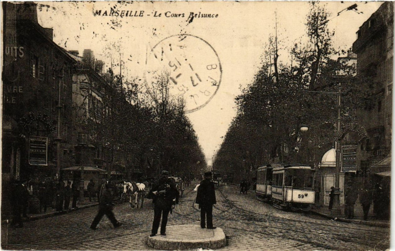 Carte postale ancienne Marseille - Le Cours Belsunce à Marseille