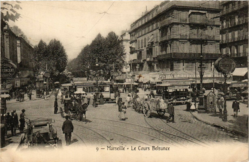Carte postale ancienne Marseille - Le Cours Belsunce à Marseille