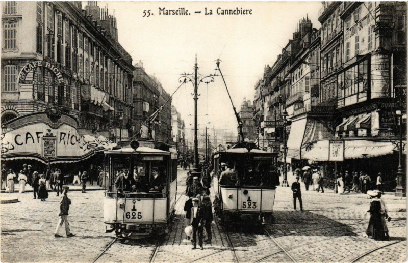 Carte postale ancienne Marseille - La Cannebierre à Marseille