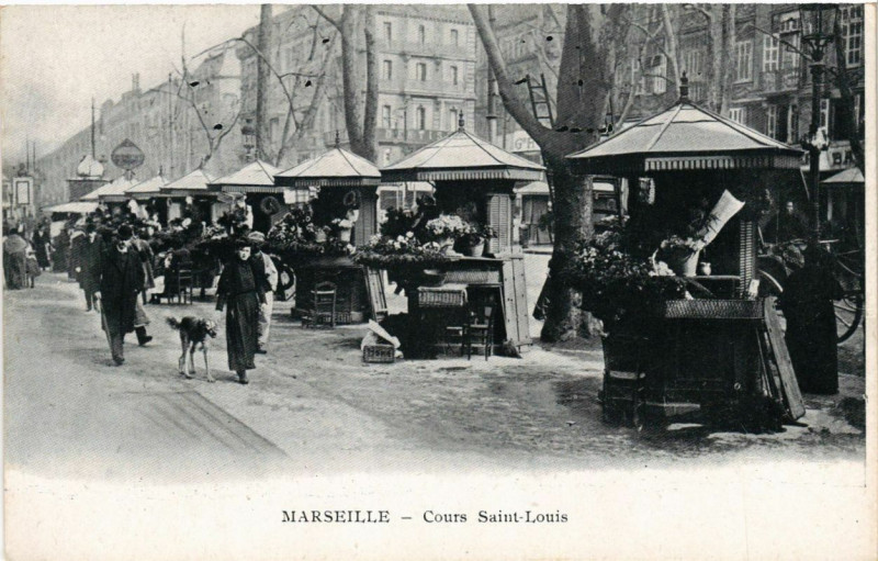 Carte postale ancienne Marseille - Cours St-Louis à Marseille