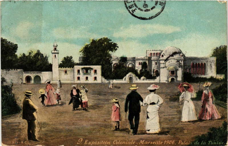 Carte postale ancienne Expo Colon. Marseille - Palais de la Tunisie à Marseille