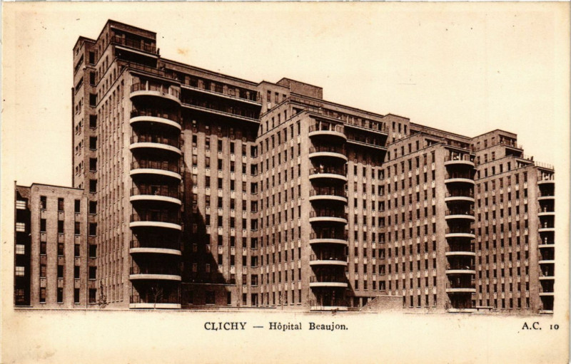 Carte postale ancienne Hôpital Beaujon à Clichy