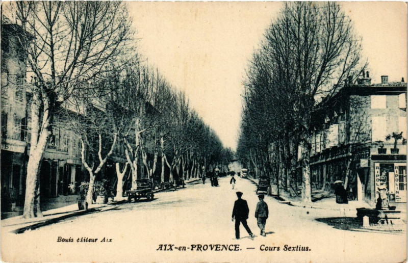 Carte postale ancienne Aix-en-Provence - Cours Sextius à Aix-en-Provence