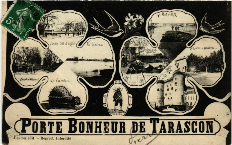 Carte postale ancienne Porte Bonheur de Tarascon à Tarascon