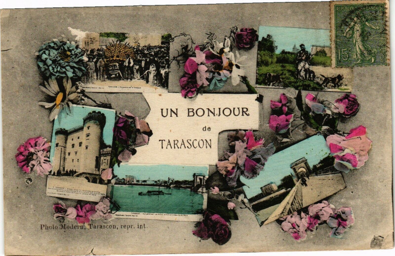 Carte postale ancienne Un Bonjour de Tarascon à Tarascon