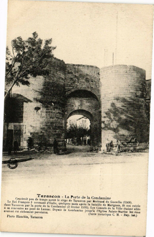 Carte postale ancienne Tarascon-La Porte de la Condamine à Tarascon