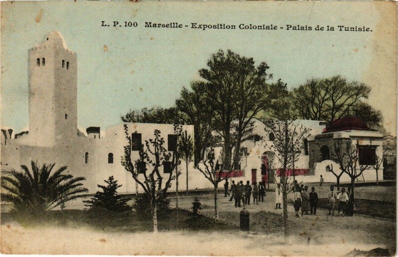 Carte postale ancienne Marseille-Palais de la Tunisie à Marseille