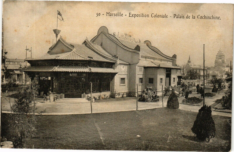 Carte postale ancienne Marseille-Palais de la Cochinchine à Marseille