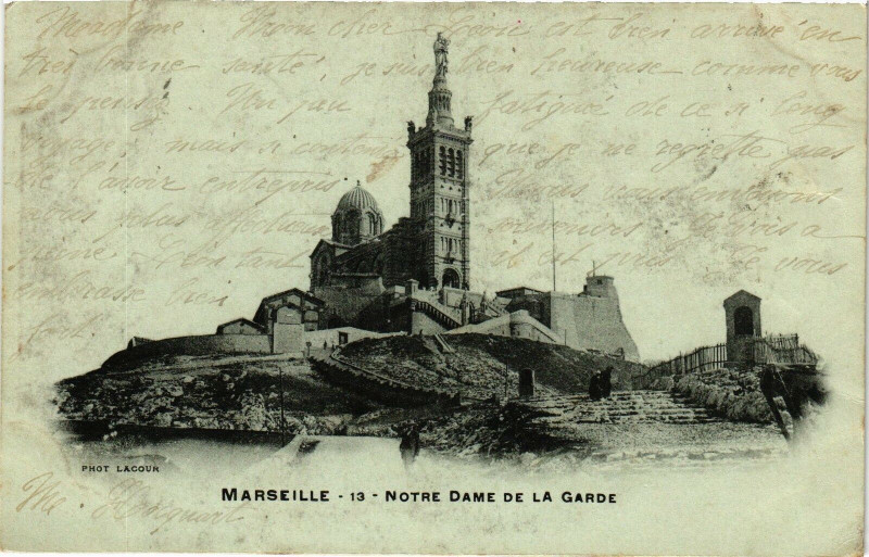 Carte postale ancienne Marseille-Notre Dame de la Garde à Marseille