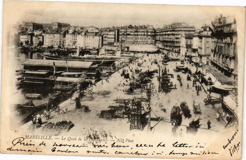 Carte postale ancienne Marseille-Le Quai de la Fraternite à Marseille