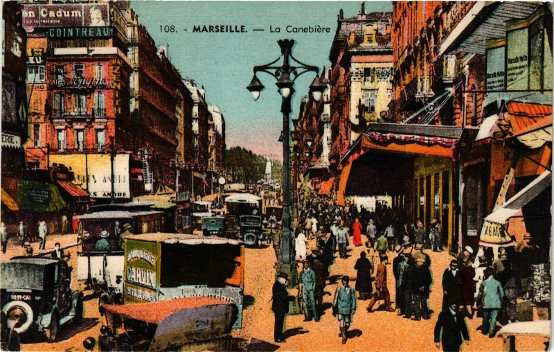 Carte postale ancienne Marseille-La Canebiere à Marseille