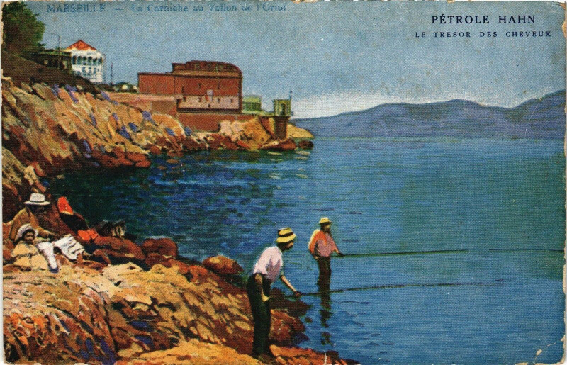 Carte postale ancienne Marseille-La Corniche au Vallon de l'Oriol à Marseille