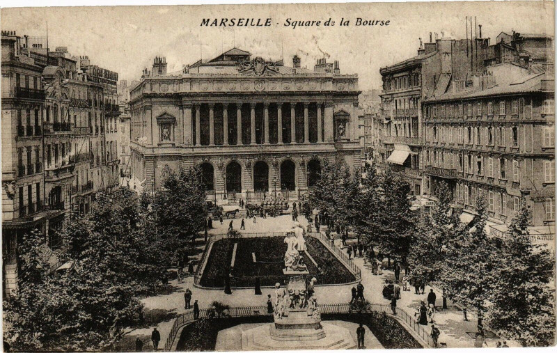 Carte postale ancienne Marseille-Square de la Bourse à Marseille