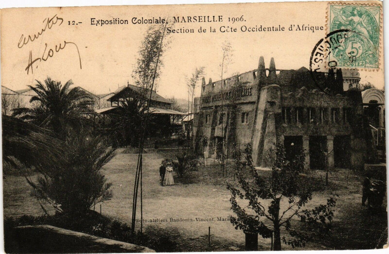 Carte postale ancienne Marseille-Section de la Cote Occidentale d'Afrique à Marseille