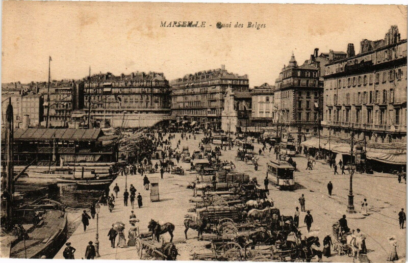Carte postale ancienne Marseille-Quai des Belges à Marseille
