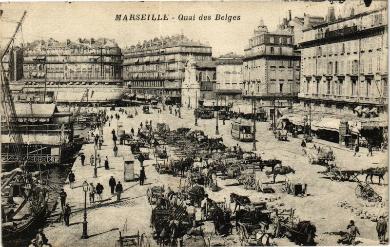 Carte postale ancienne Marseille-Quai des Belges à Marseille