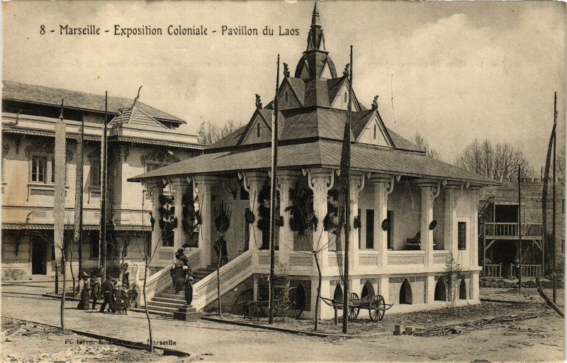 Carte postale ancienne Marseille-Pavillon du Laos à Marseille
