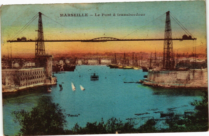 Carte postale ancienne Marseille-Le Pont a transbordeur à Marseille