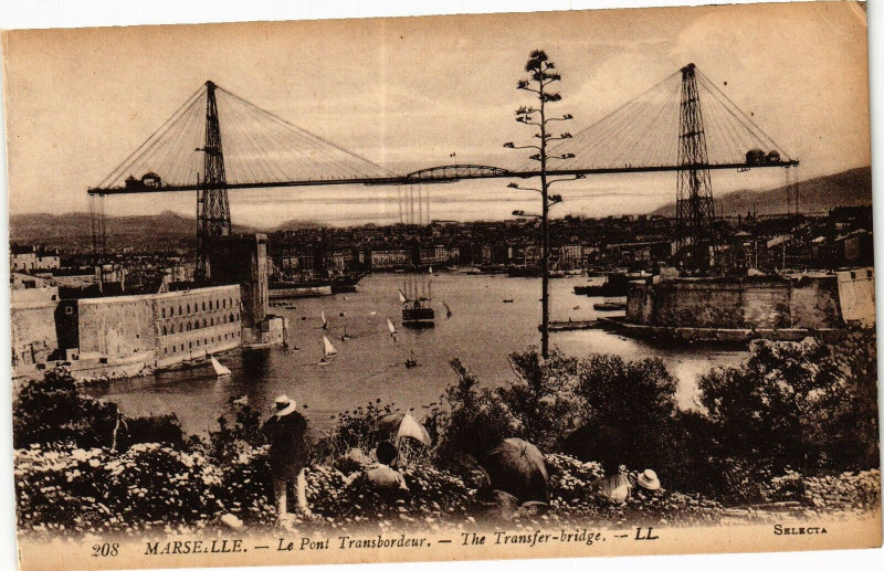 Carte postale ancienne Marseille-Le Pont Transbordeur à Marseille