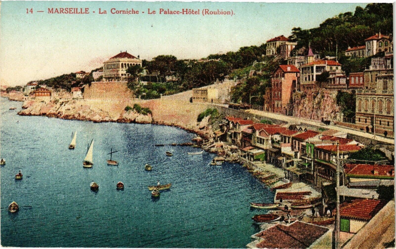 Carte postale ancienne Marseille-La Corniche-Le Palace Hotel à Marseille