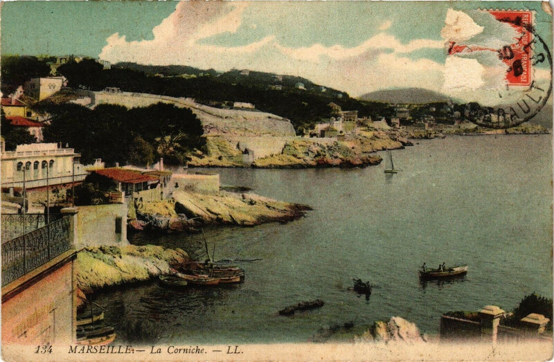 Carte postale ancienne Marseille-La Corniche à Marseille