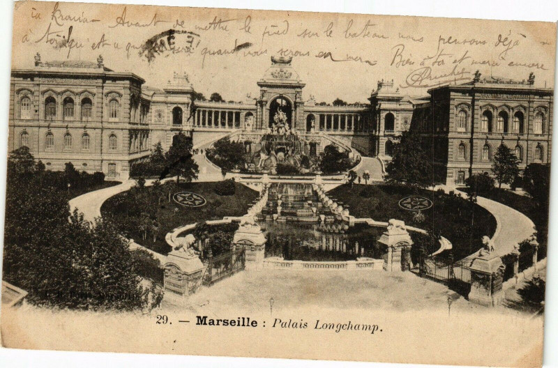 Carte postale ancienne Marseille-Palais Longchamp à Marseille