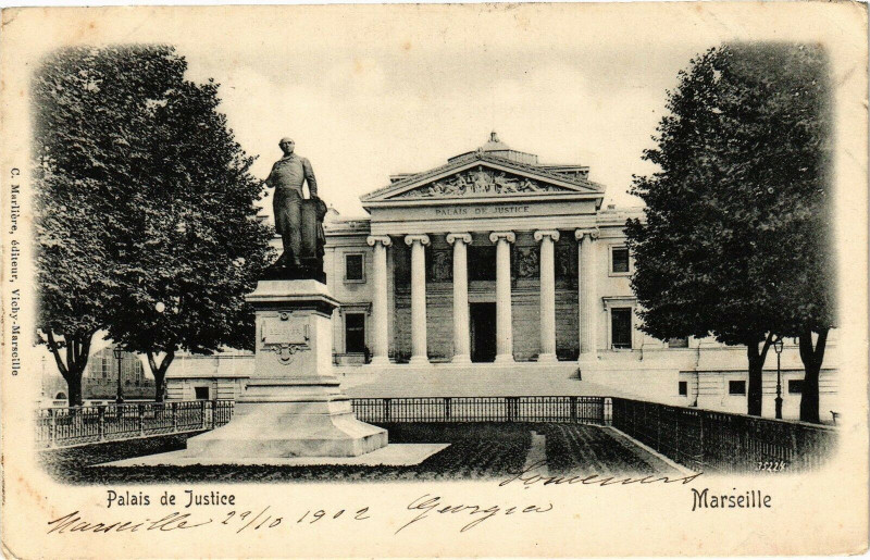Carte postale ancienne Marseille-Palais de Justice à Marseille