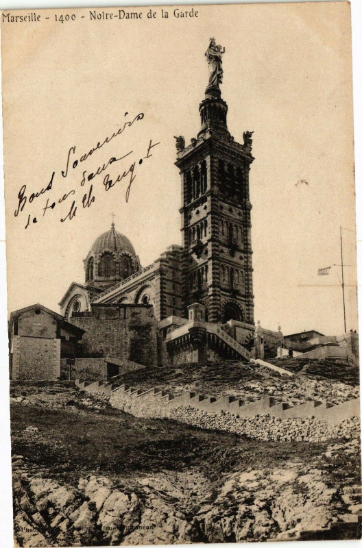 Carte postale ancienne Marseille-Notre Dame de la Garde à Marseille