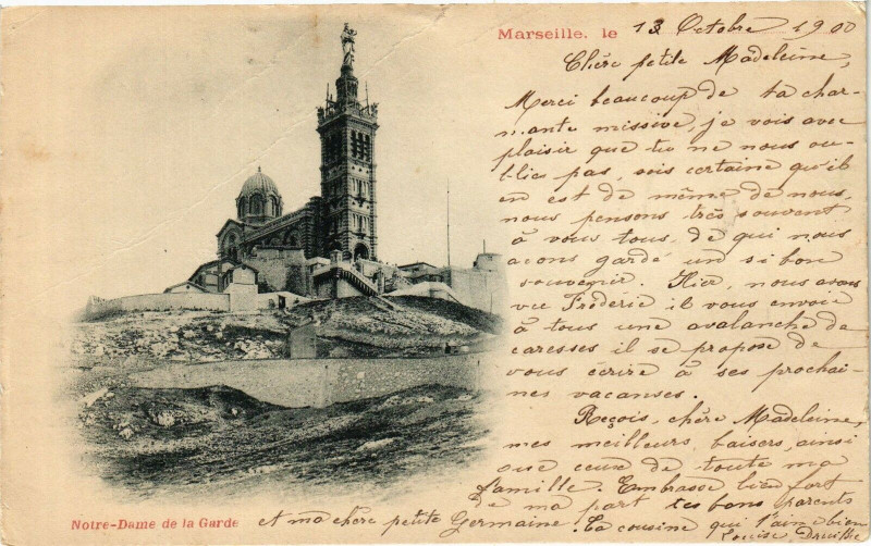 Carte postale ancienne Marseille-Notre Dame de la Garde à Marseille