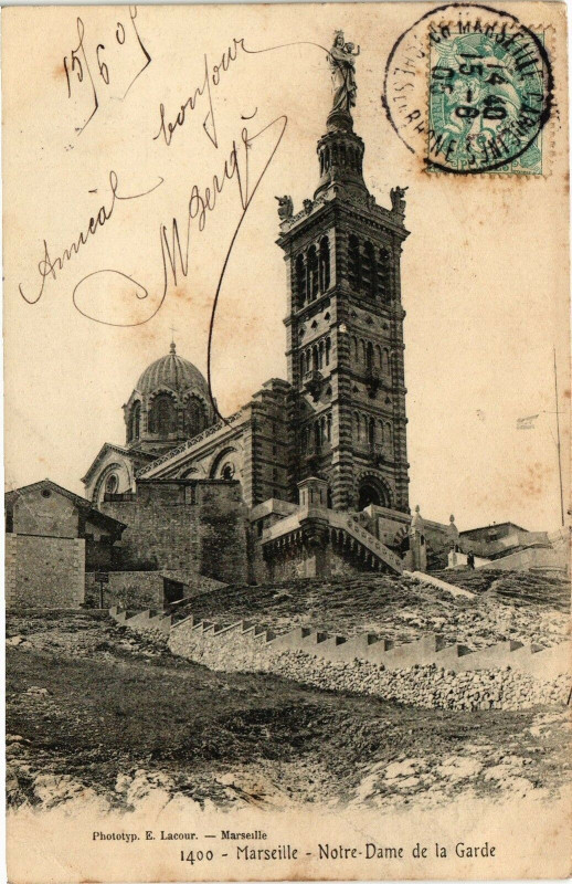 Carte postale ancienne Marseille-Notre Dame de la Garde à Marseille