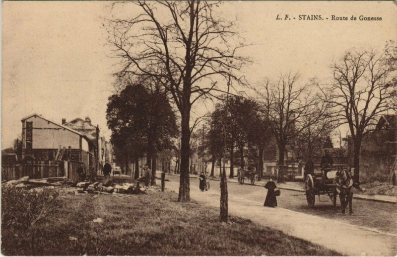 Carte postale ancienne Stains Rue de Gonesse à Stains